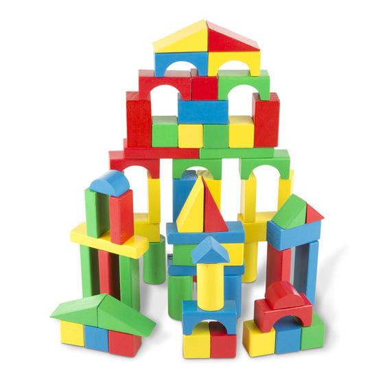 Melissa and Doug: drewniany mega zestaw klocków 100 Wood Blocks - Noski Noski