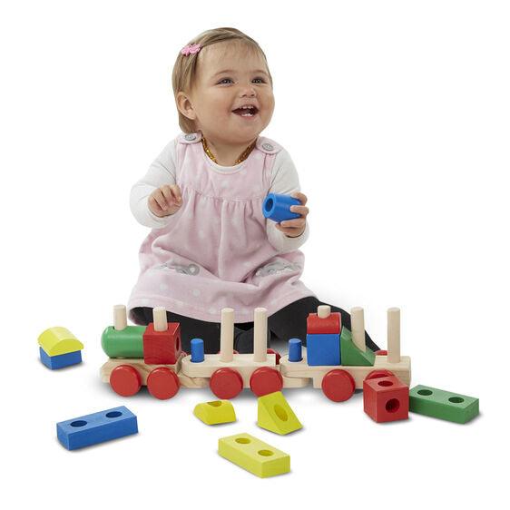 Melissa and Doug: drewniany pociąg z klockami Stacking Train - Noski Noski