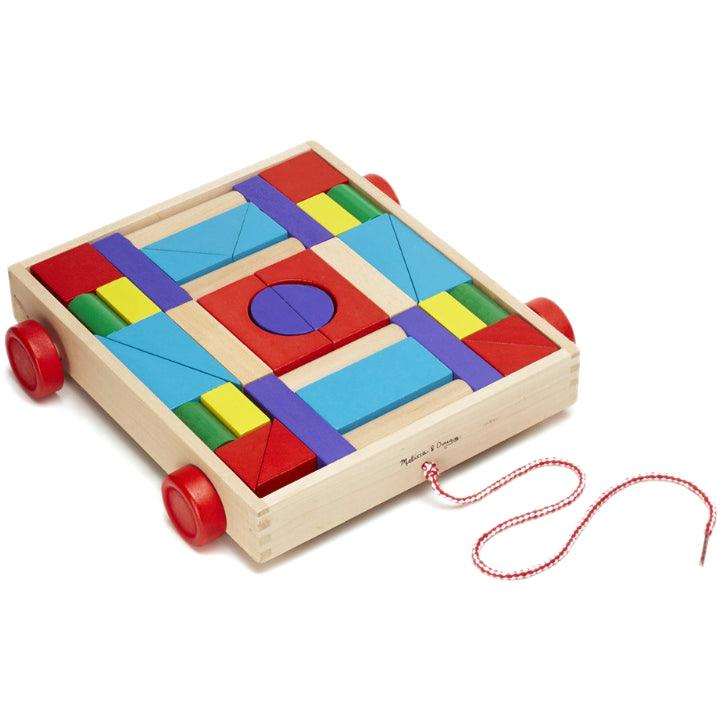 Melissa & Doug: drewniany wózek z klockami Unit Blocks On Wheels - Noski Noski