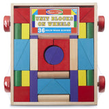 Melissa & Doug: drewniany wózek z klockami Unit Blocks On Wheels - Noski Noski