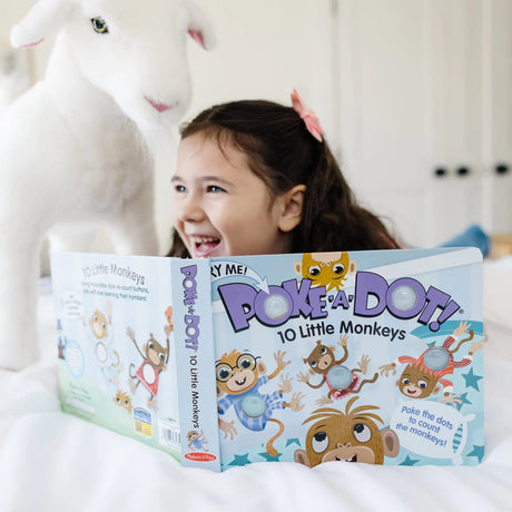 Melissa & Doug: książeczka z przyciskami Poke-a-Dot 10 Little Monkeys - Noski Noski