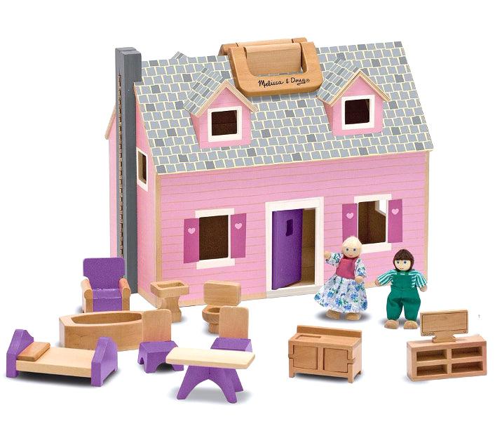 Melissa and Doug: mobilny domek dla lalek Fold & Go Mini Dollhouse - Noski Noski