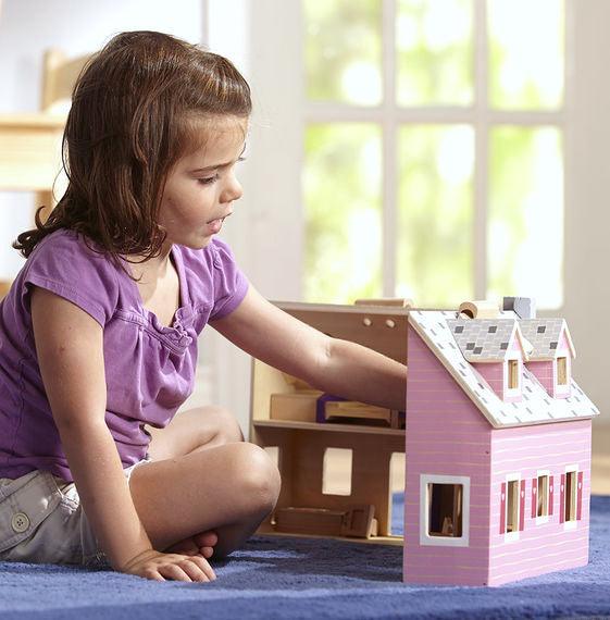 Melissa and Doug: mobilny domek dla lalek Fold & Go Mini Dollhouse - Noski Noski