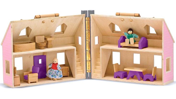 Melissa and Doug: mobilny domek dla lalek Fold & Go Mini Dollhouse - Noski Noski