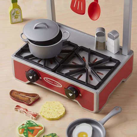 Melissa and Doug: podręczna kuchenka z akcesoriami Deluxe Wooden Cooktop Set - Noski Noski