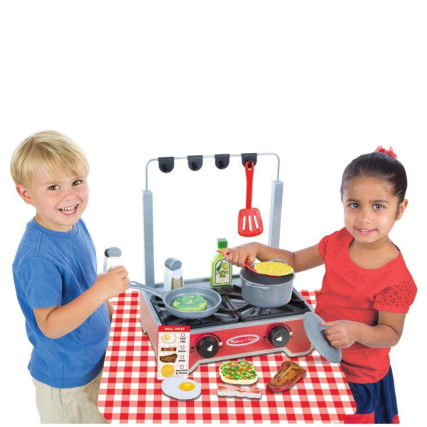 Melissa and Doug: podręczna kuchenka z akcesoriami Deluxe Wooden Cooktop Set - Noski Noski