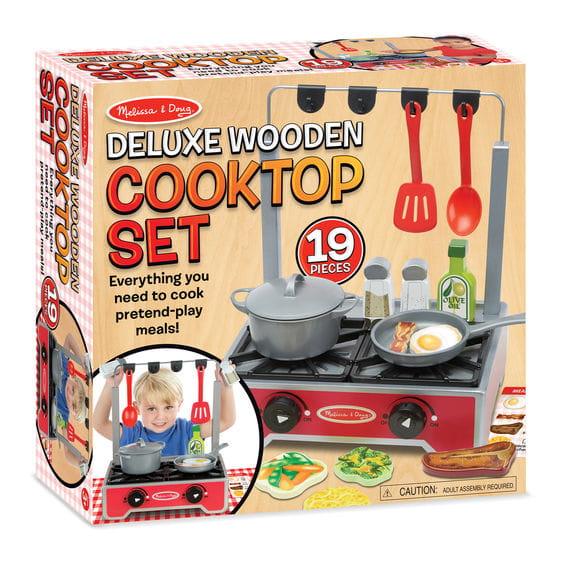 Melissa and Doug: podręczna kuchenka z akcesoriami Deluxe Wooden Cooktop Set - Noski Noski