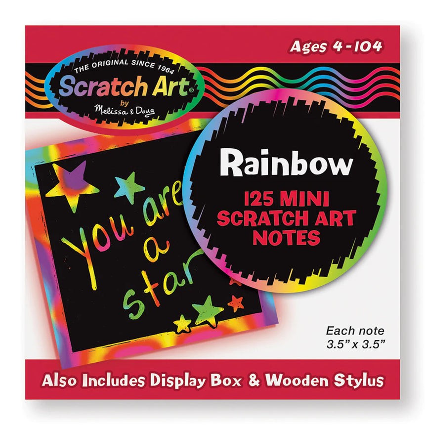 Melissa and Doug: tęczowe wydrapywane mini-karteczki Rainbow Mini Scratch Art Note Cubes - Noski Noski