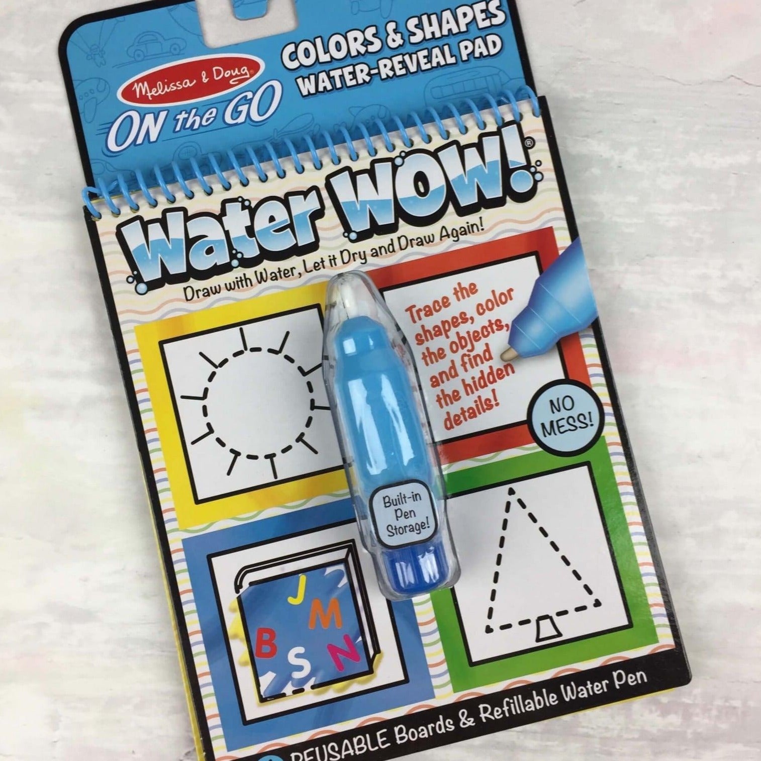 Melissa & Doug: wodna kolorowanka wielokrotnego użytku Water Wow! Kolory i kształty - Noski Noski