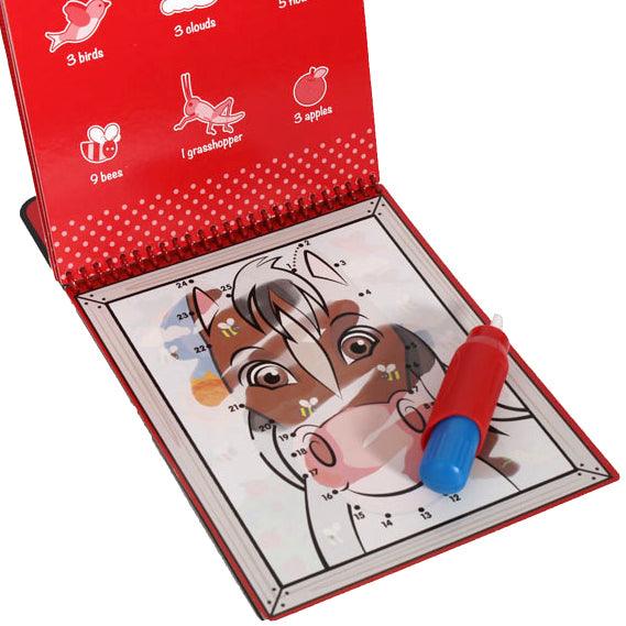 Melissa and Doug: wodna kolorowanka wielokrotnego użytku Water Wow! Połącz kropki Farma - Noski Noski