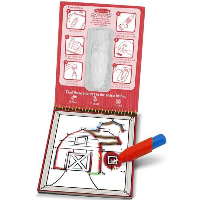 Melissa and Doug: wodna kolorowanka wielokrotnego użytku Water Wow! Połącz kropki Farma - Noski Noski