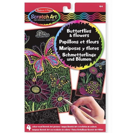 Melissa and Doug: wydrapywanka Scratch Art Butterflies & Flowers - Noski Noski