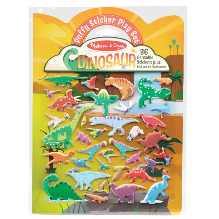 Melissa and Doug: wypukłe naklejki wielokrotnego użytku plansza Dinozaury - Noski Noski