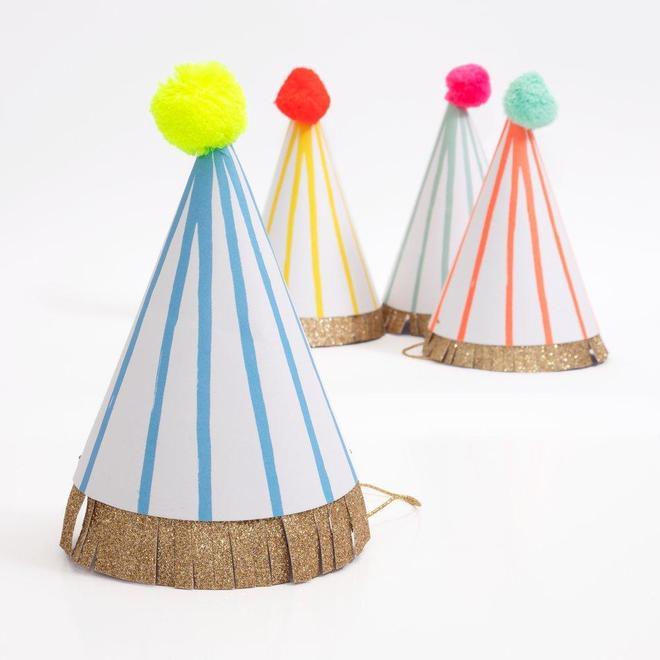 Meri Meri: czapeczki urodzinowe Pompom Party Hats - Noski Noski