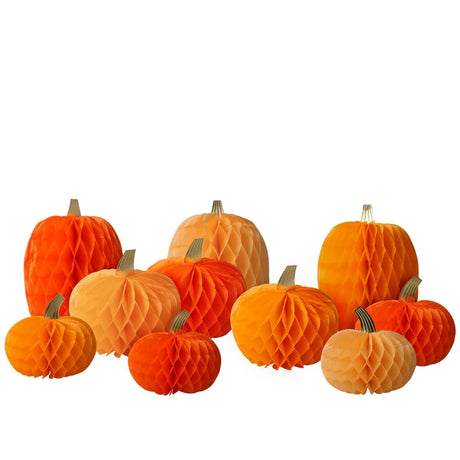 Meri Meri: dekoracja papierowe dynie 10 Honeycomb Pumpkins - Noski Noski