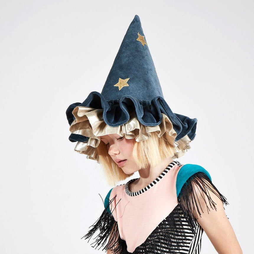 Meri Meri: kapelusz czarownicy Blue Velvet Witch Hat - Noski Noski