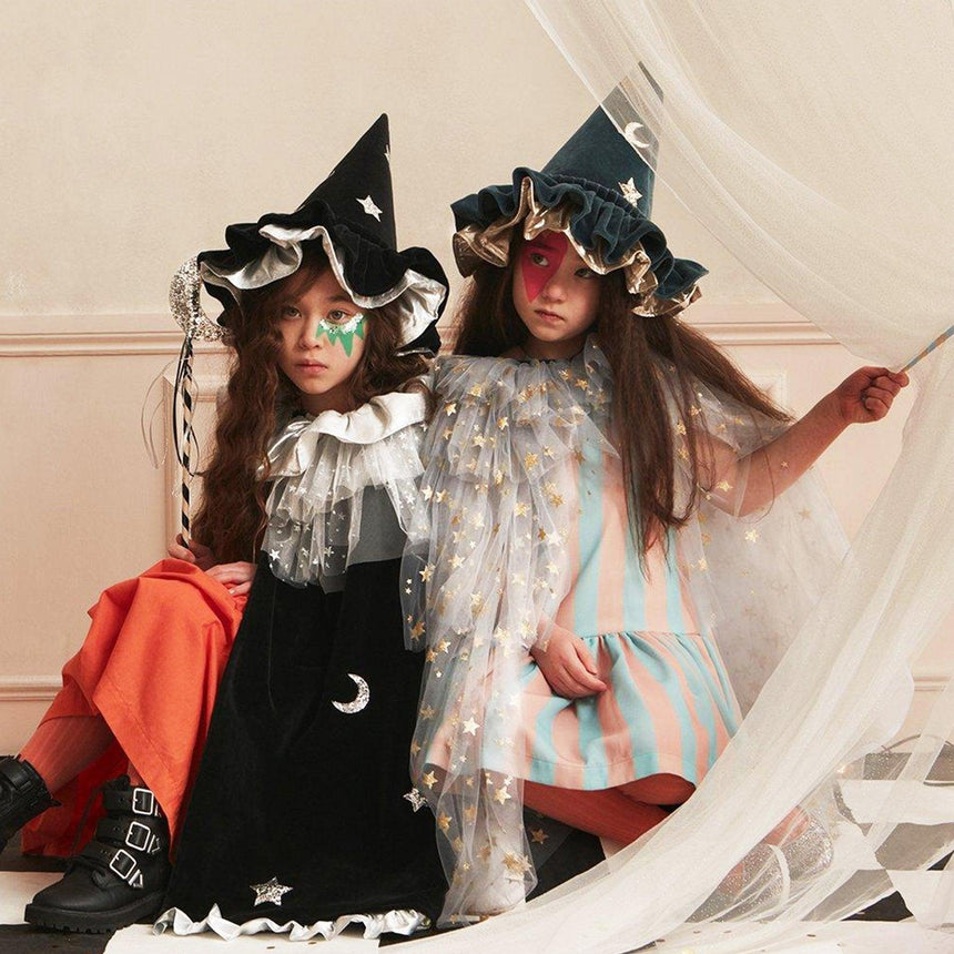 Meri Meri: kapelusz czarownicy Blue Velvet Witch Hat - Noski Noski