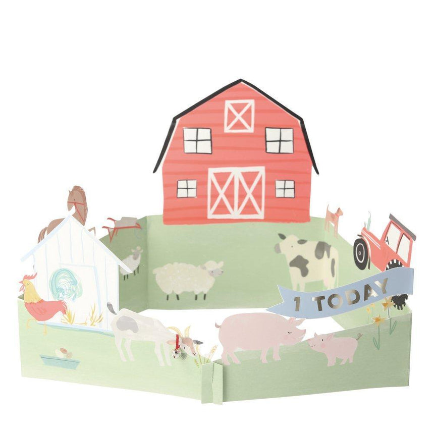 Meri Meri: kartka okolicznościowa 3D Farma - Noski Noski
