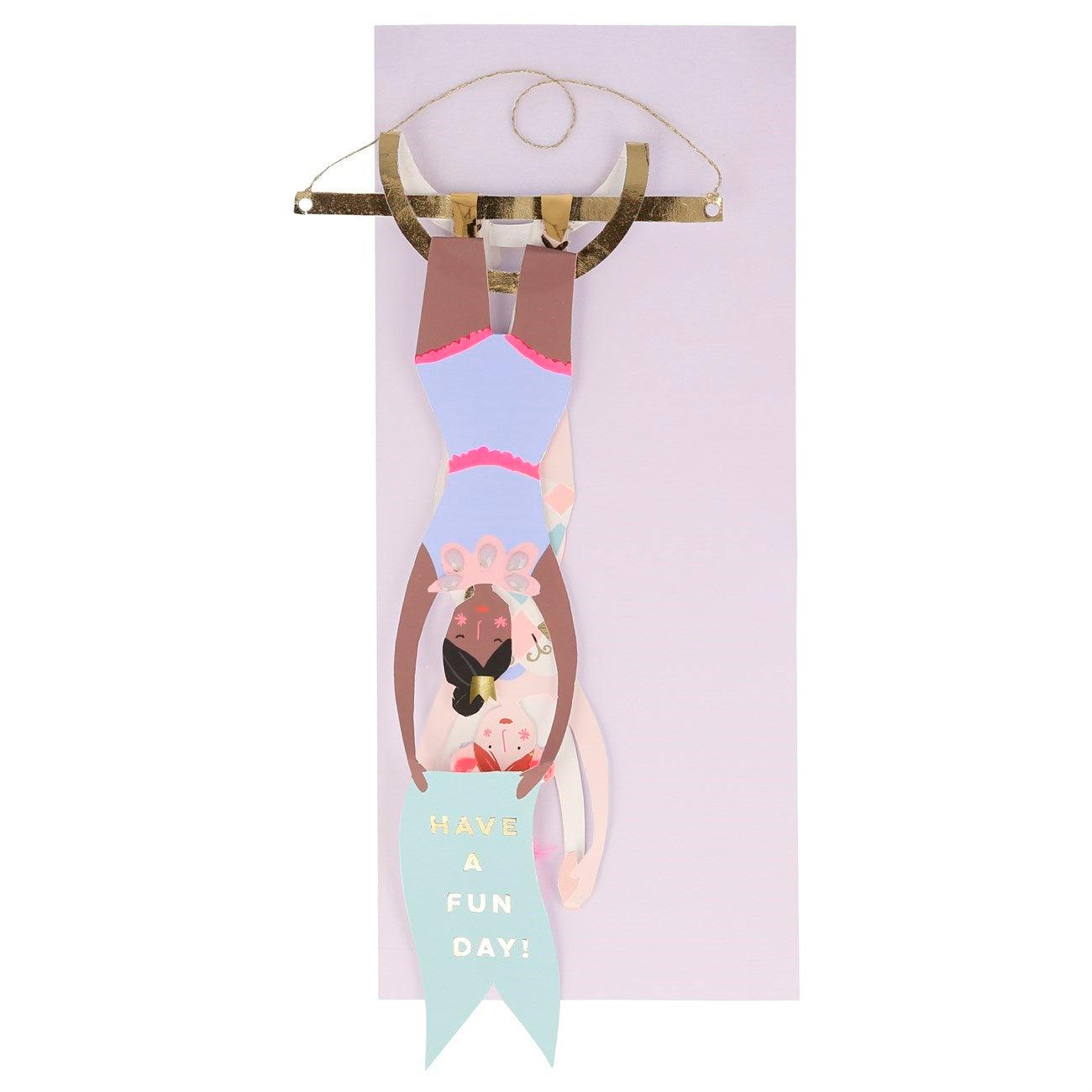 Meri Meri: kartka okolicznościowa akrobatki Mobile Card - Noski Noski