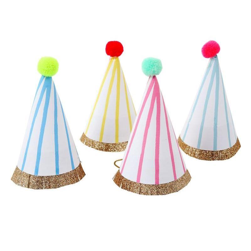 Meri Meri: mini czapeczki urodzinowe Pompom Party Hats - Noski Noski