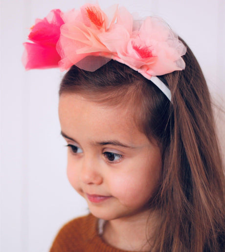Meri Meri: opaska kwiaty Pink Floral Headband - Noski Noski