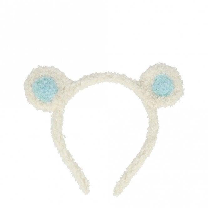 Opaska misia na głowę Meri Meri Bear Ear z futrzanymi uszkami dla dzieci 4+, miękka i urocza ozdoba.