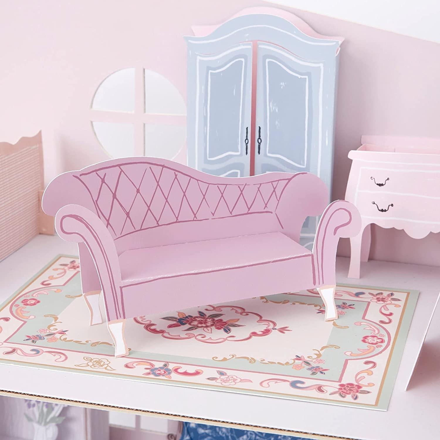 mini barbie paper doll house