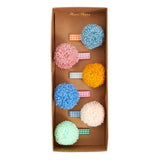 Meri Meri: spinki do włosów Gingham Big Pompom Hair Clips - Noski Noski