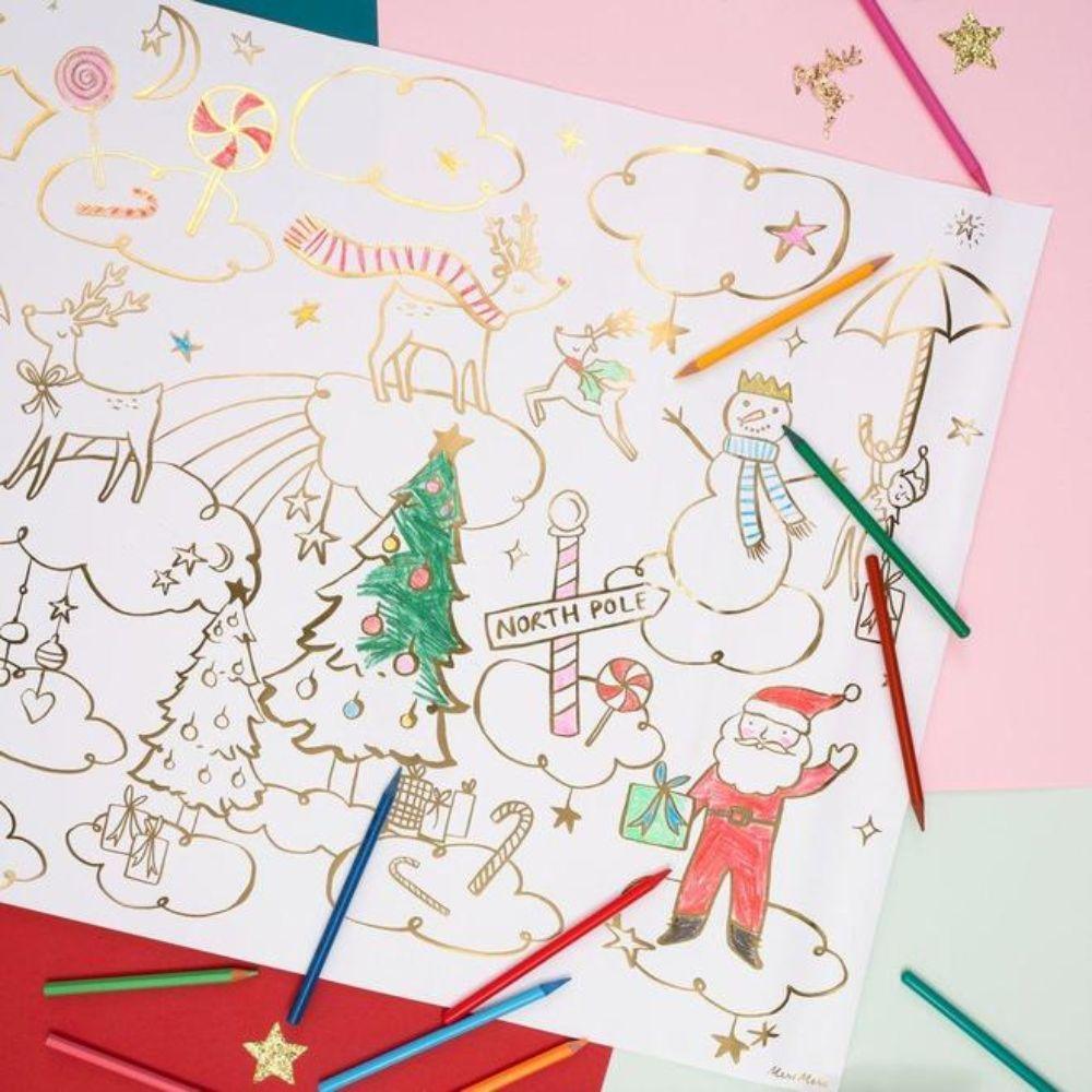Meri Meri: świąteczne plakaty do kolorowania Christmas Coloring Posters - Noski Noski