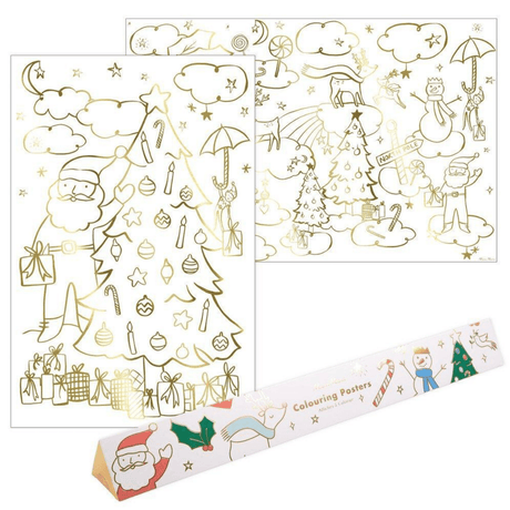 Meri Meri: świąteczne plakaty do kolorowania Christmas Coloring Posters - Noski Noski