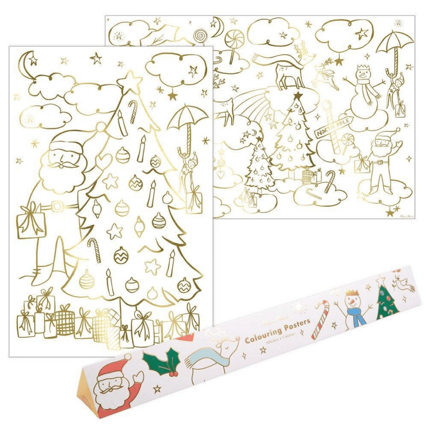 Meri Meri: świąteczne plakaty do kolorowania Christmas Coloring Posters - Noski Noski