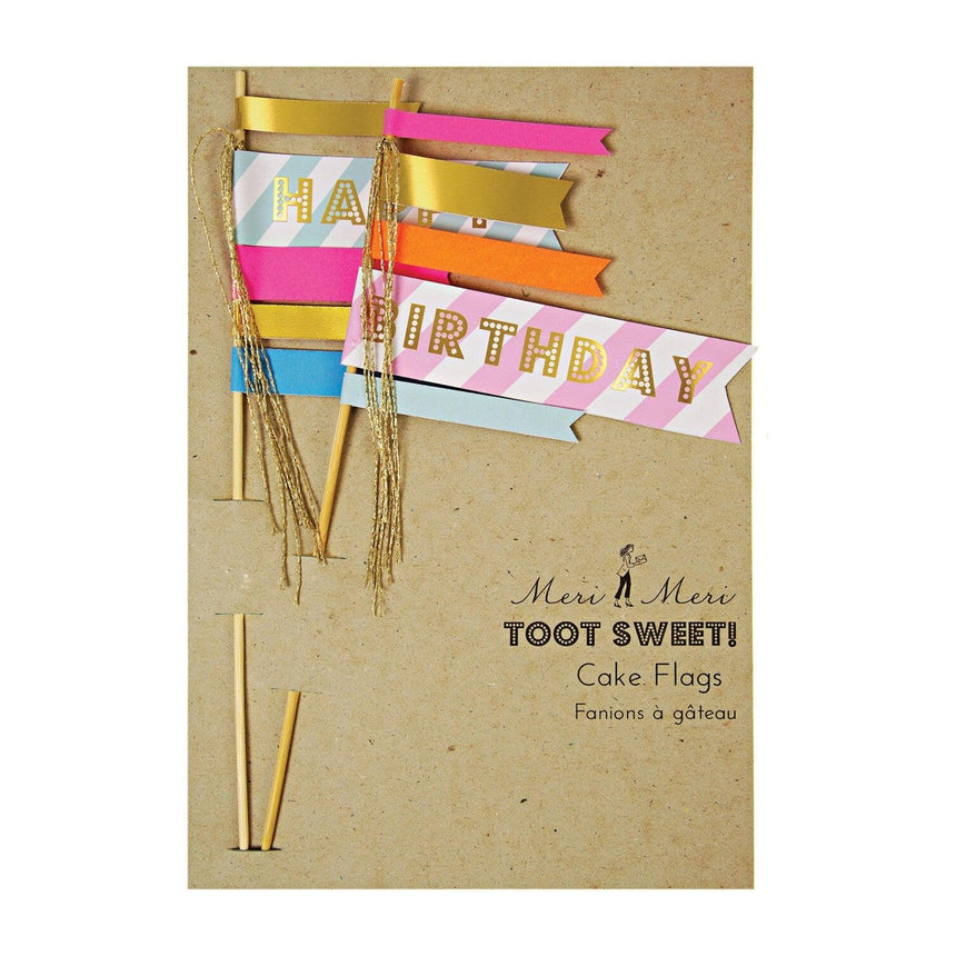 Meri Meri: toppery na tort chorągiewki Happy Birthday - Noski Noski