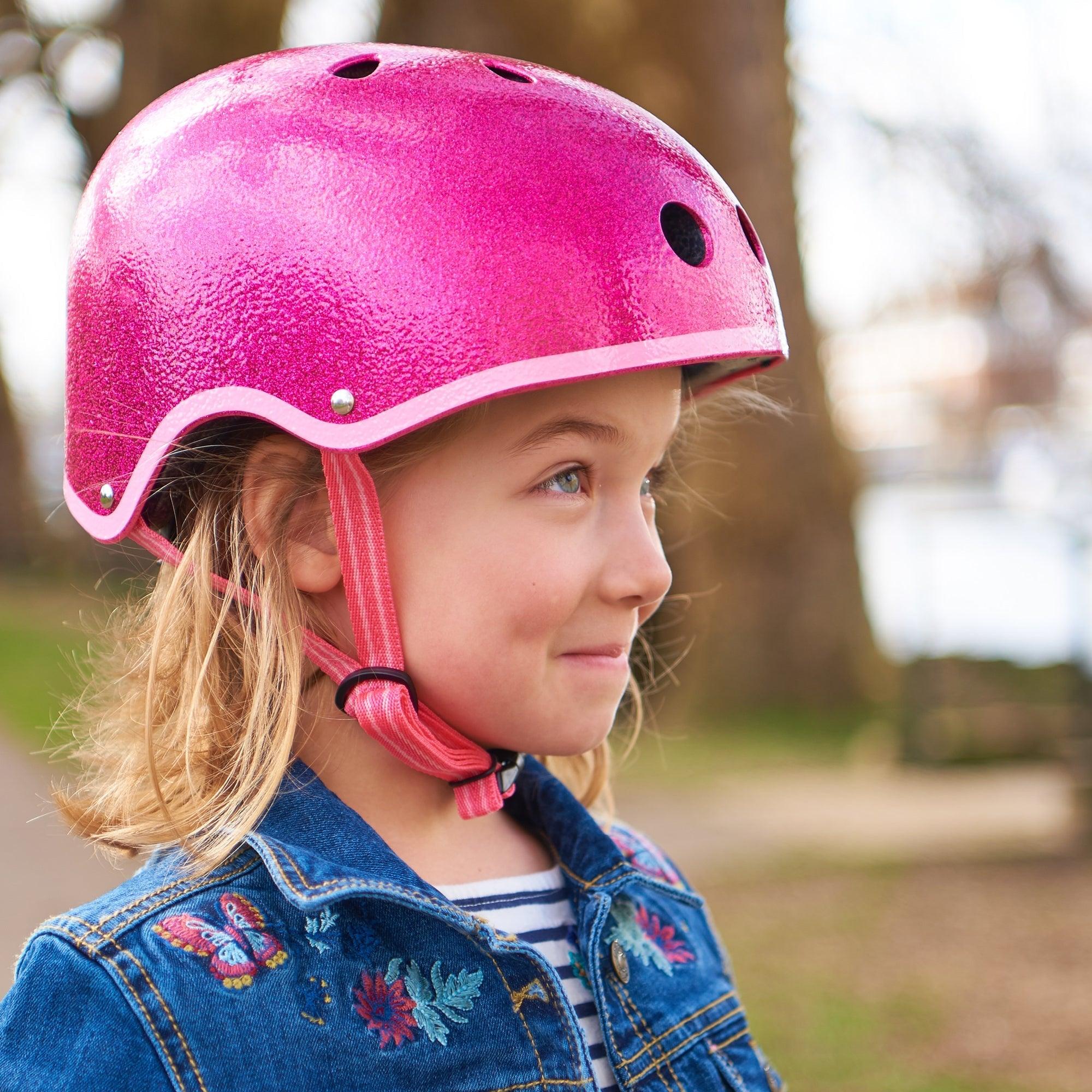 Micro: kask dla dzieci brokatowy Glitter Pink - Noski Noski