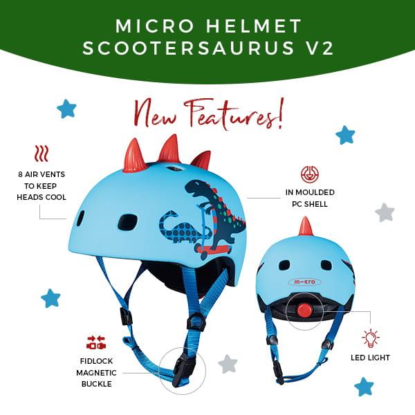 Micro: kask dla dzieci dinozaury Scootersaurus 3D V2 - Noski Noski