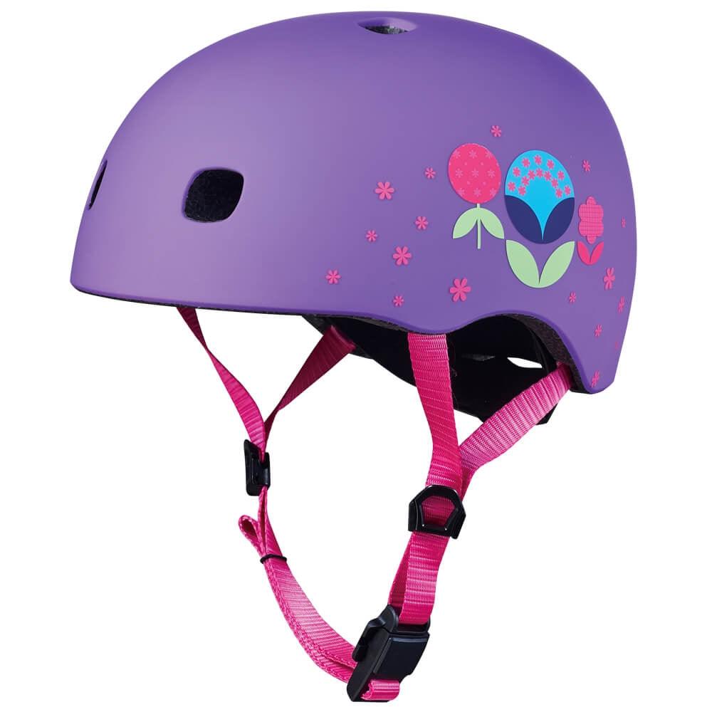 Micro: kask dla dzieci fioletowy Floral Purple V2 - Noski Noski