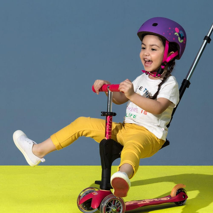 Micro: kask dla dzieci fioletowy Floral Purple V2 - Noski Noski