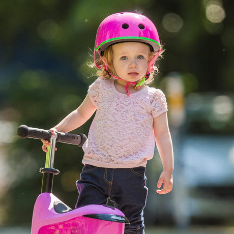 Micro: kask dla dzieci różowy Neon Pink - Noski Noski