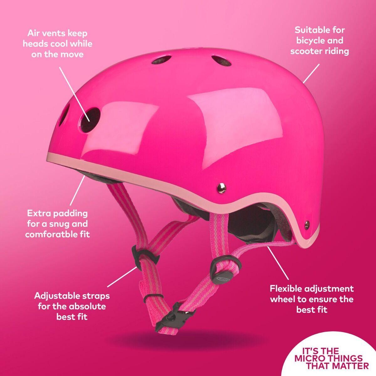 Micro: kask dla dzieci różowy Neon Pink - Noski Noski