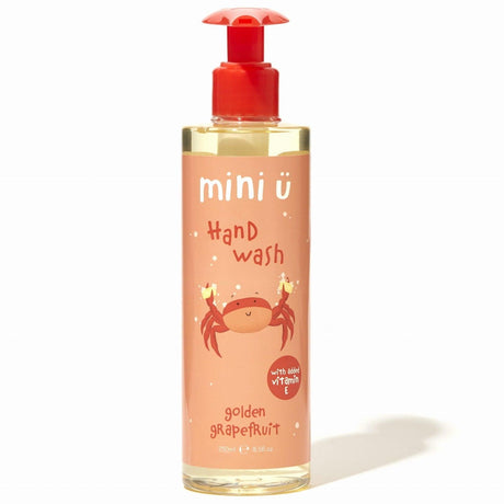 Naturalne mydło glicerynowe dla dzieci Mini-u Golden Grapefruit z witaminą E, delikatnie myje i nawilża wrażliwą skórę maluszka.