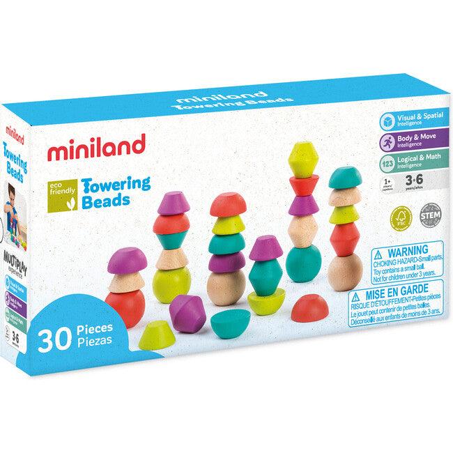 Miniland: drewniana układanka Wieża Kształtów - Noski Noski