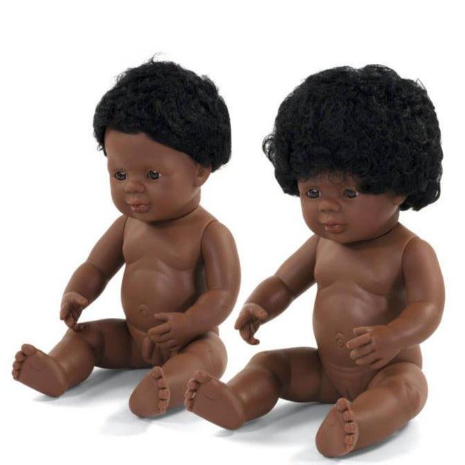 Miniland: lalka chłopiec Afroamerykanin 38 cm - Noski Noski