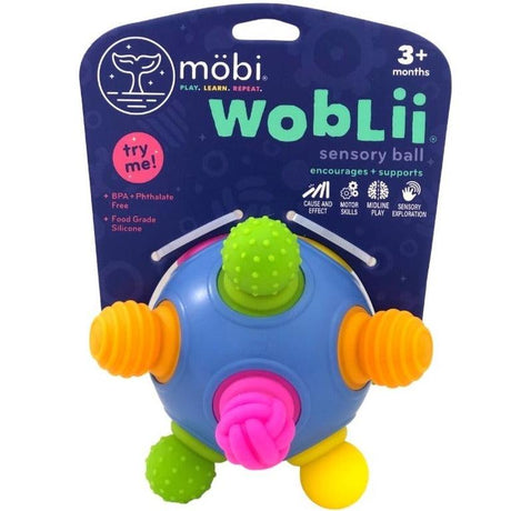 Möbi Woblii Sensory Ball – piłeczka sensoryczna z silikonu, stymulująca zmysły, wspiera koncentrację i uspokaja malucha.