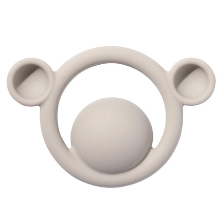 Beżowy gryzak Moluk Nogi, silikonowy gryzak dla niemowlaka o niebanalnym kształcie, idealny do zabawy i jedzenia.