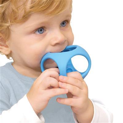 Sensoryczna zabawka Moluk Oibo gryzak, elastyczna i wytrzymała, idealna dla ząbkujących dzieci do zgniatania i układania.