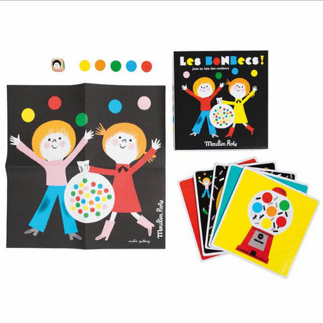 Śliczna gra planszowa Candy Lotto Les Bambins rozwija spostrzegawczość i koncentrację u dzieci poprzez zabawę w retro stylu.