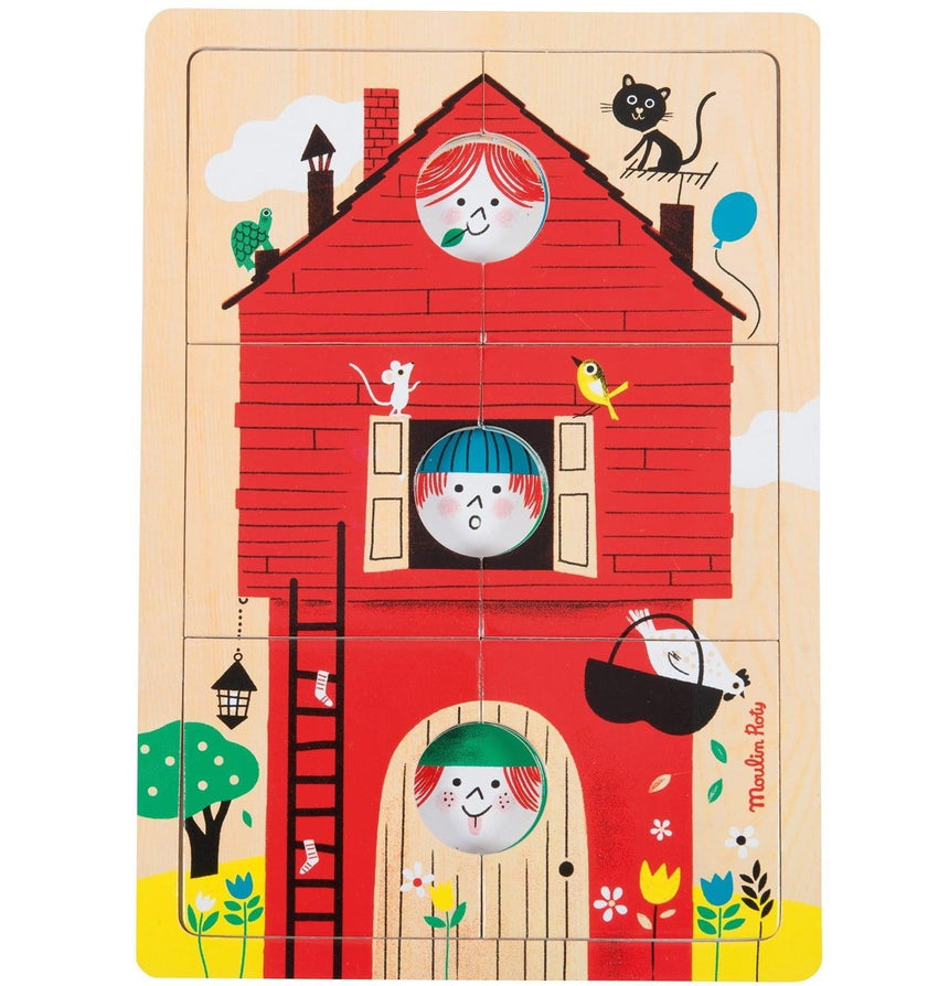 Moulin Roty: puzzle warstwowe Les Bambins 1 2 3 To My! - Noski Noski