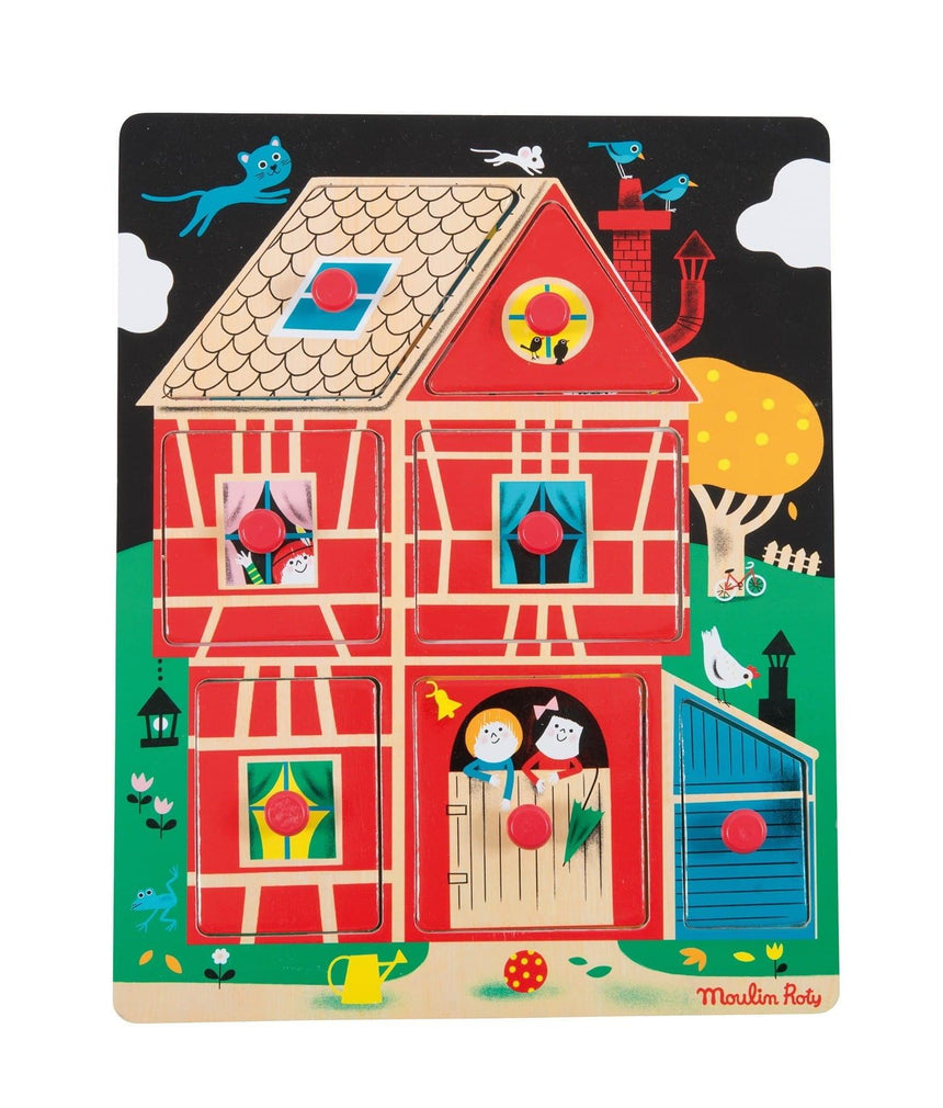 Moulin Roty: puzzle z uchwytami Les Bambins Domek - Noski Noski