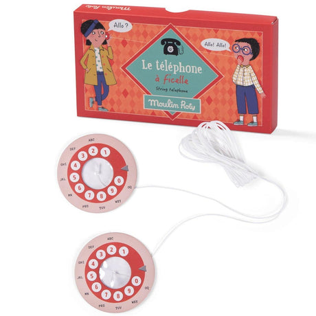 Telefon zabawkowy Moulin Roty dla dziecka do tajemniczych rozmów i przekazywania sekretów. Idealny gadżet do zabawy.