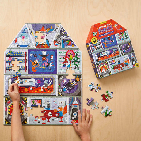 Puzzle 3D Mudpuppy Dom na Marsie, 100 elementów, recyklingowany karton, dla dzieci powyżej 5 lat, edukacyjna zabawa.