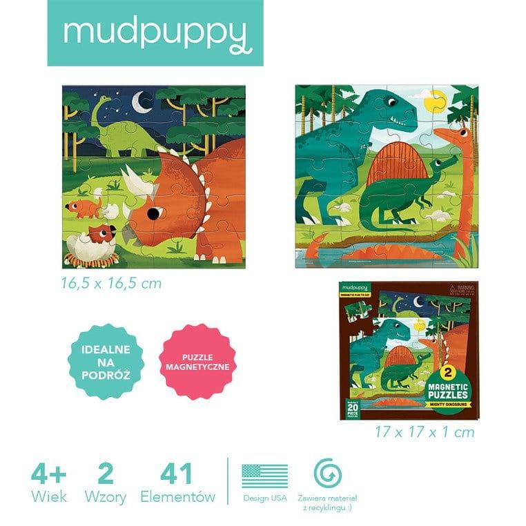 Mudpuppy: puzzle magnetyczne dinozaury Mighty Dinosaurs - Noski Noski